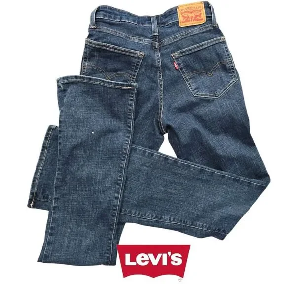 Levi’s 725 High Rise Bootcut Jeans 26 XS Dark Wash Stretch Y2K Flare - Picture 8 of 10